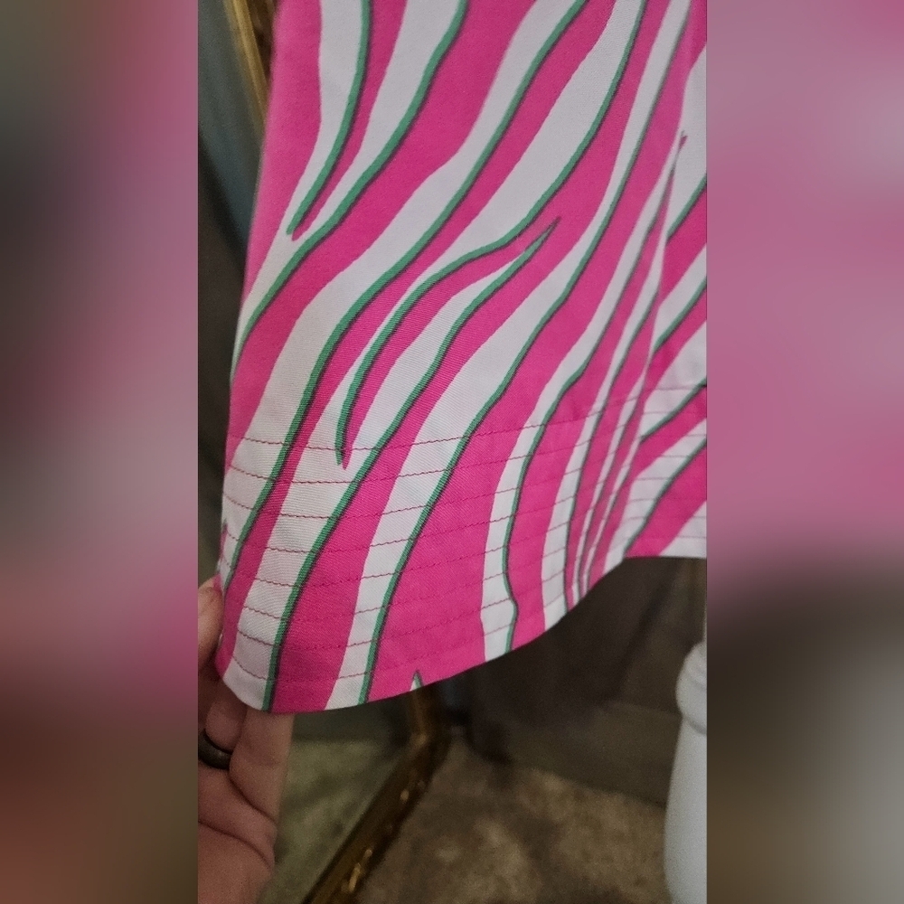VOY NWT Pink Zebra Print Flutter Sleeve Shift Dress Small - Picture 7 of 13